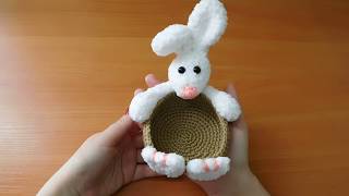 Корзинка пасхальный кролик видео мастер-класс амигуруми