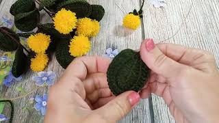 Цветок Солнышко видео мастер-класс по вязанию игрушки крючком