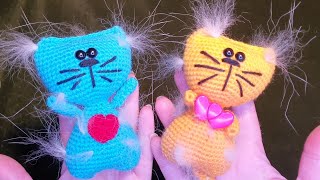 Кот валентинка видео мастер-класс по вязанию игрушки крючком