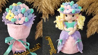 Кукла-букетик Амелия крючком. Видео мастер-класс, схема и описание по вязанию игрушки амигуруми