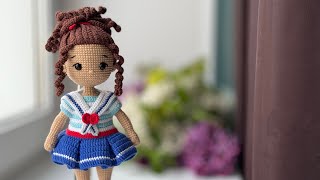 Кукла Катюша крючком. Видео мастер-класс, схема и описание по вязанию игрушки амигуруми