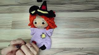 Маленькая ведьмочка видео мастер-класс по вязанию игрушки крючком