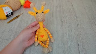 Радужный жираф видео мастер-класс по вязанию игрушки крючком