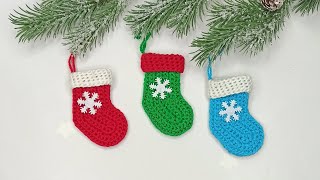 Рождественский носочек крючком. Видео мастер-класс, схема и описание по вязанию игрушки амигуруми