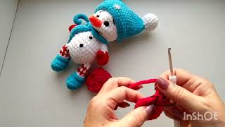 Снеговик видео мастер-класс по вязанию игрушки крючком