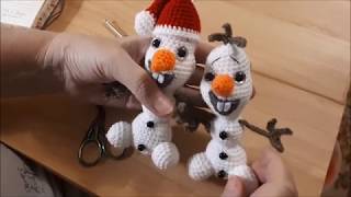 Снеговик Олаф крючком. Видео мастер-класс, схема и описание по вязанию игрушки амигуруми