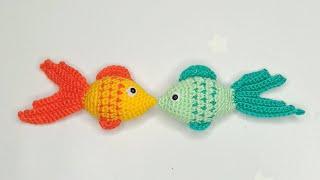Золотая рыбка крючком. Видео мастер-класс, схема и описание по вязанию игрушки амигуруми